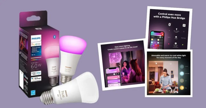 Philips Hue White and Color Ambiance A19 Smart Bulb Starter Kit Unleash Vibrant Lighting