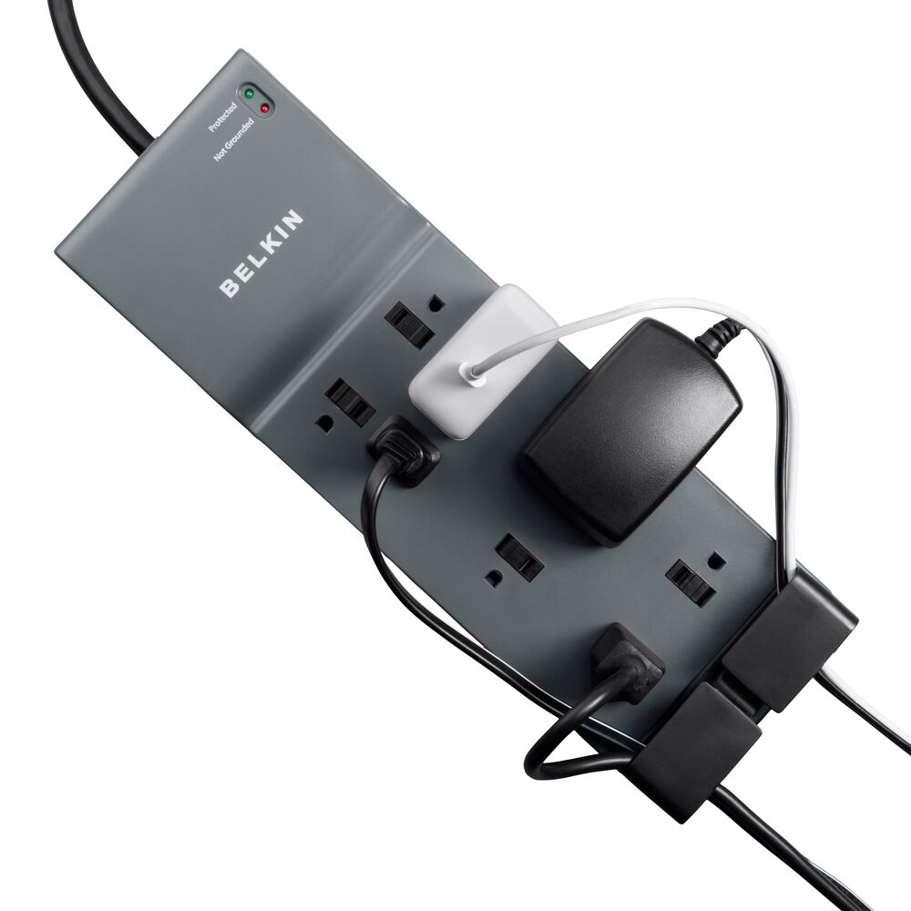 8-Outlet Surge Protector with Coaxial Protection | Belkin US Belkin Surge Protector 8-Outlet for Study Setup